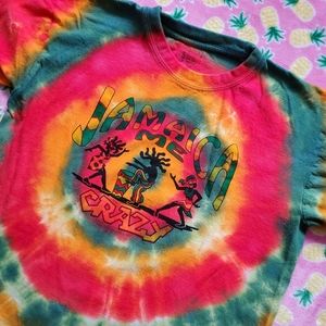 Jamaican Me Crazy Rasta Tee Custom 90s Tie Dye